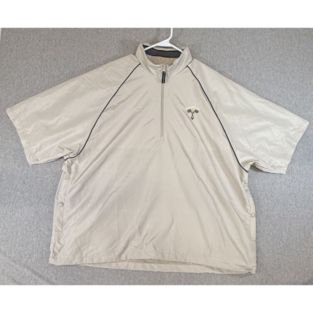 Page & Tuttle Sebring G.C. Short Sleeve 1/4 Zip Windbreaker Jacket Gray XL Men's